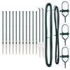 vidaXL Ground Spike Fence Post 13 pcs Green Powder-Coated Steel