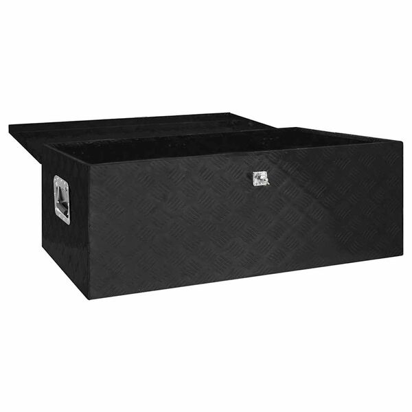 vidaXL Storage Box Black 100x55x37 cm Aluminium
