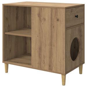 vidaXL Cat House Artisian Oak 72 x 42.5 x 70 cm Engineered Wood