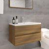 vidaXL Sink Cabinet with Built-in Basin Brown Oak Engineered Wood