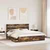 vidaXL Bed Frame with Drawer Smoked Oak 180 x 200 cm Engineer Wood