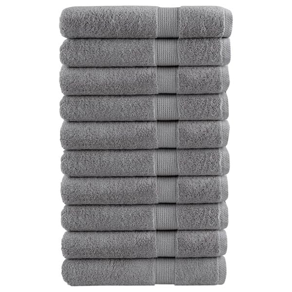 vidaXL Premium Towels "SOLUND" 10 pcs Grey 100x200 cm 600 gsm
