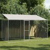 vidaXL Dog Cage with Roof Silver 400 x 200 x 258 cm Steel and PE