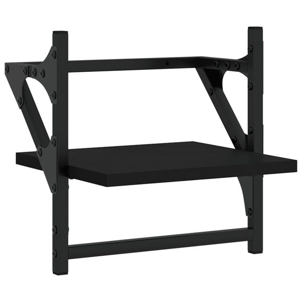 vidaXL Wall Shelves with Bars 2 pcs Black 30x25x30 cm