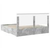 vidaXL Bed Frame Concrete Grey 200 x 200 cm Engineered Wood