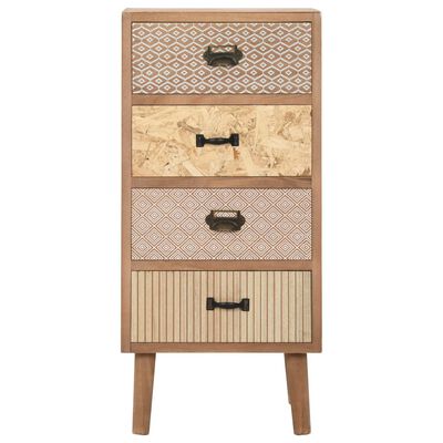 vidaXL Side Cabinet with 4 Drawers Brown 34.5x30x74.5 cm MDF