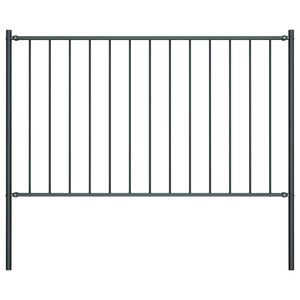 vidaXL Fence Panel with Posts Powder-coated Steel 1.7x0.75 m Anthracite