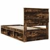 vidaXL Bed Frame with Headboard Smoked Oak 75 x 190 cm Solid Pine Wood