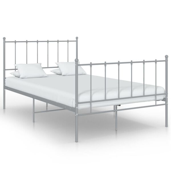 vidaXL Bed Frame without Mattress Grey Metal 120x200 cm