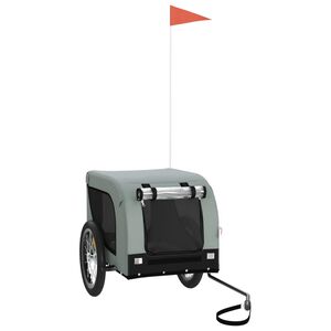 vidaXL Pet Bike Trailer | Grey and Black | Oxford Fabric, Iron, PVC