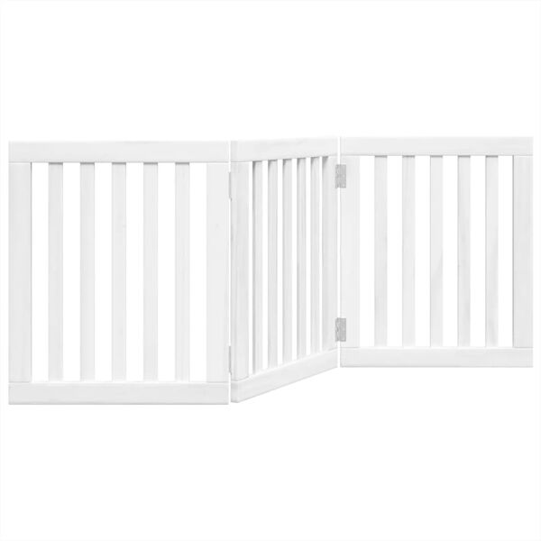 vidaXL Dog Gate Foldable 3 Panels White 150 cm Poplar Wood
