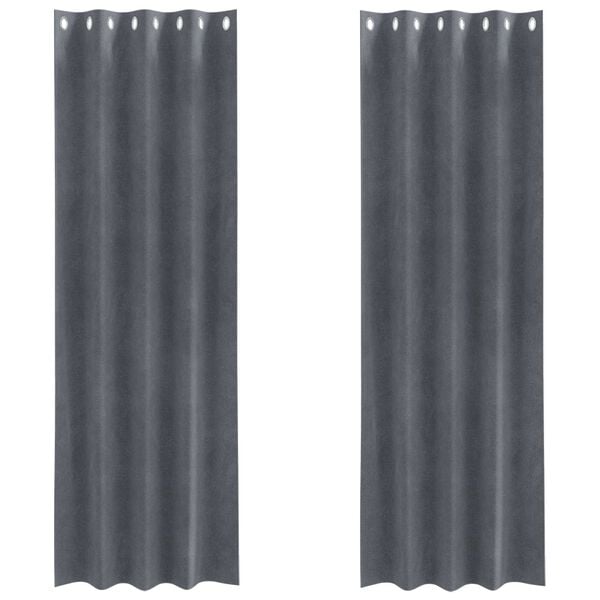 vidaXL Blackout Curtains 2 pcs Light Grey 140 x 225 cm Velvet