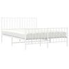 vidaXL Metal Bed Frame without Mattress with Footboard White 140x190cm