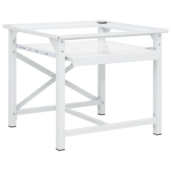 Washing Machine Pedestal with Pull-Out Shelf White