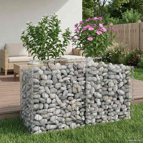 vidaXL Gabion Raised Bed Silver 100 x 50 x 60 cm Galvanised Steel