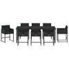vidaXL Garden Dining Set 9 pcs Black Poly Rattan
