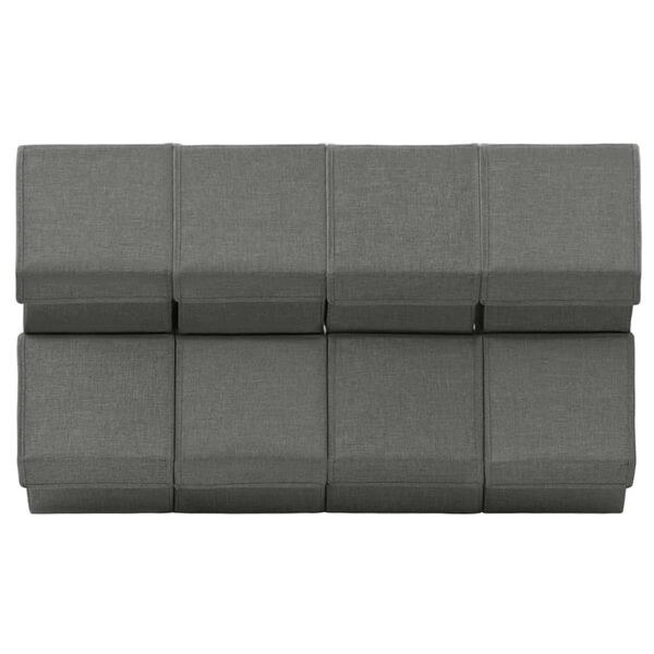 vidaXL Stackable Storage Boxes with Lid Set of 8 pcs Fabric Anthracite