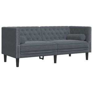 vidaXL Sofa Dark Grey 174 x 74.5 x 70.5 cm Velvet