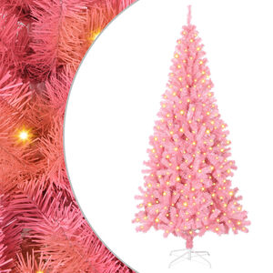 vidaXL Christmas Tree with 300 LEDs with Stand Pink 180 cm PVC