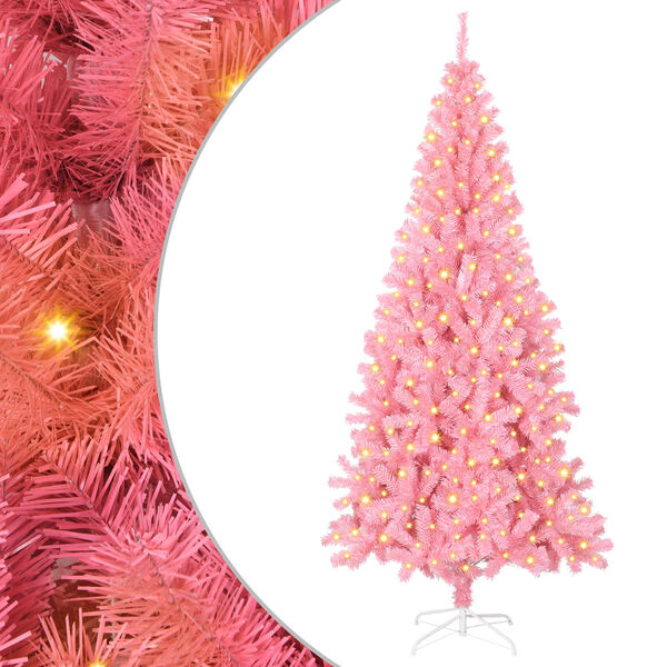 vidaXL Christmas Tree with 300 LEDs with Stand Pink 180 cm PVC
