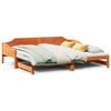 vidaXL Daybed with Trundle without Mattress Wax Brown 80x200 cm Solid Wood