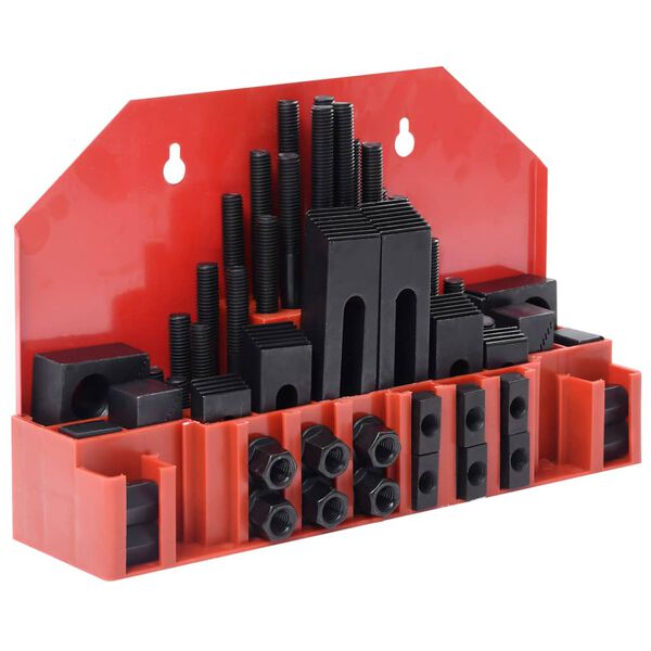 vidaXL 58 Pieces Clamping Set Steel T Slot M12