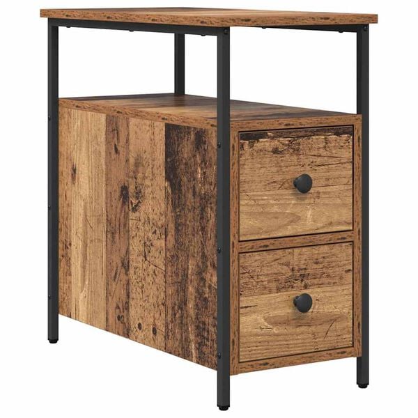 vidaXL Bedside Cabinet Old wood 30 x 60 x 60 cm Engineered wood