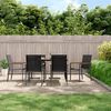 vidaXL 7 Piece Garden Dining Set Black Textilene and Steel