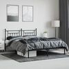 vidaXL Metal Bed Frame without Mattress with Headboard Black 160x200cm