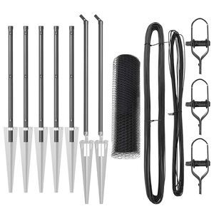 vidaXL Fence Post Grey 10 x 0.4 m (13 mm mesh) Steel and PVC