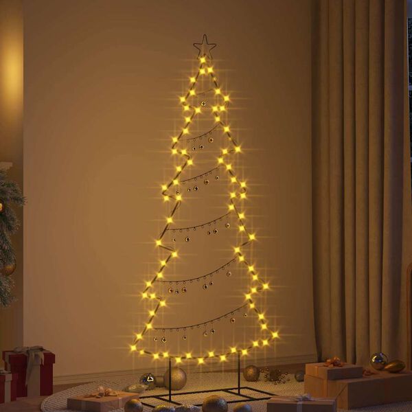 vidaXL Metal Christmas Tree with Stand Black 180 cm Steel