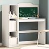 vidaXL Desk with Open Storage and Chalkboard ROROS White and Grey