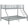 vidaXL Bunk Bed Frame without Mattress Grey Metal 140x200 cm/90x200 cm