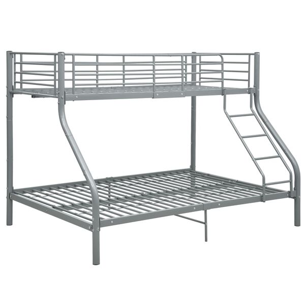 vidaXL Bunk Bed Frame without Mattress Grey Metal 140x200 cm/90x200 cm