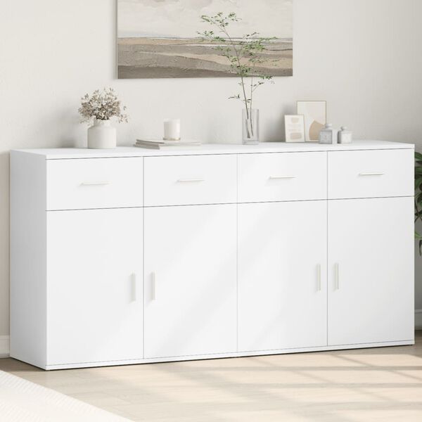 vidaXL Sideboards 2 pcs White 79x38x80 cm Engineered Wood
