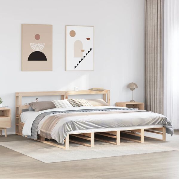 vidaXL Bed Frame without Mattress 180x200 cm Super King Solid Wood Pine
