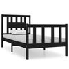vidaXL Bed Frame without Mattress Black 90x190 cm Single Solid Wood