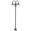 vidaXL Garden Post Light E27 220 cm Aluminium 3-Lantern Bronze