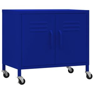 vidaXL Storage Cabinet | Navy Blue | Steel | Medium | Adjustable Armrests