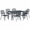 vidaXL Garden Dining Set 7 pcs Anthracite Powder-coated Steel