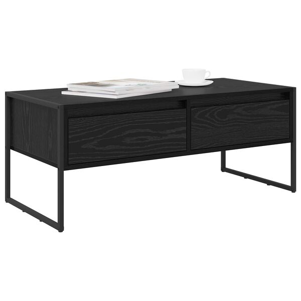 vidaXL Coffee Table Black Oak 100 x 46 x 40 cm Engineered Wood
