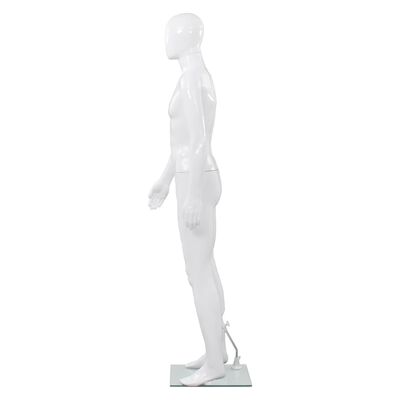 vidaXL Full Body Male Mannequin with Glass Base Glossy White 185 cm