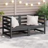 vidaXL Garden Corner Sofas 2 pcs Grey Solid Wood Pine