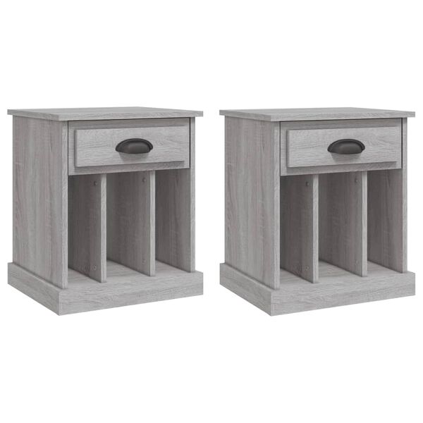 vidaXL Bedside Cabinets 2 pcs Grey Sonoma 43x36x50 cm