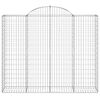 vidaXL Arched Gabion Baskets 14 pcs 200x50x160/180 cm Galvanised Iron