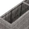 vidaXL Garden Raised Bed with 2 Pots 90x20x40 cm Poly Rattan Grey