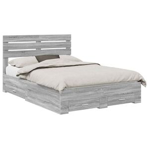 vidaXL Bed Frame with Drawer with Headboard Manual Engineered Wood