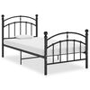 vidaXL Bed Frame without Mattress Black Metal 100x200 cm