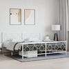vidaXL Metal Bed Frame without Mattress with Footboard White 200x200cm