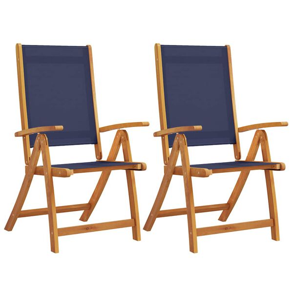 vidaXL Folding Garden Chairs 2 pcs Solid Wood Acacia and Textilene
